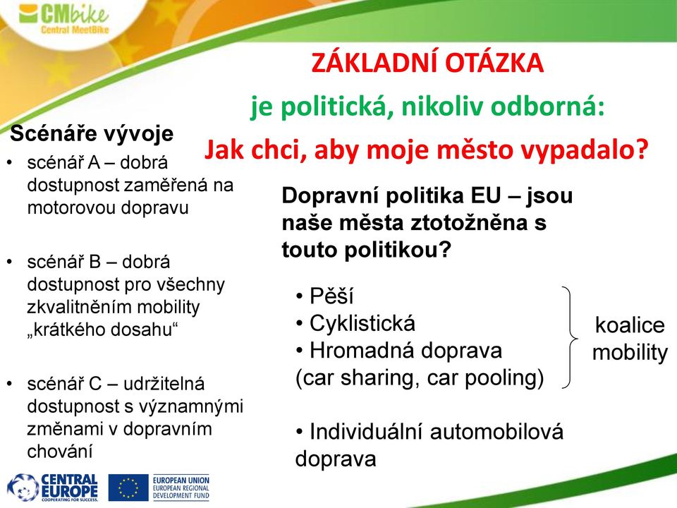OTÁZKA je politická, nikoliv odborná: Jak chci, aby moje město vypadalo?