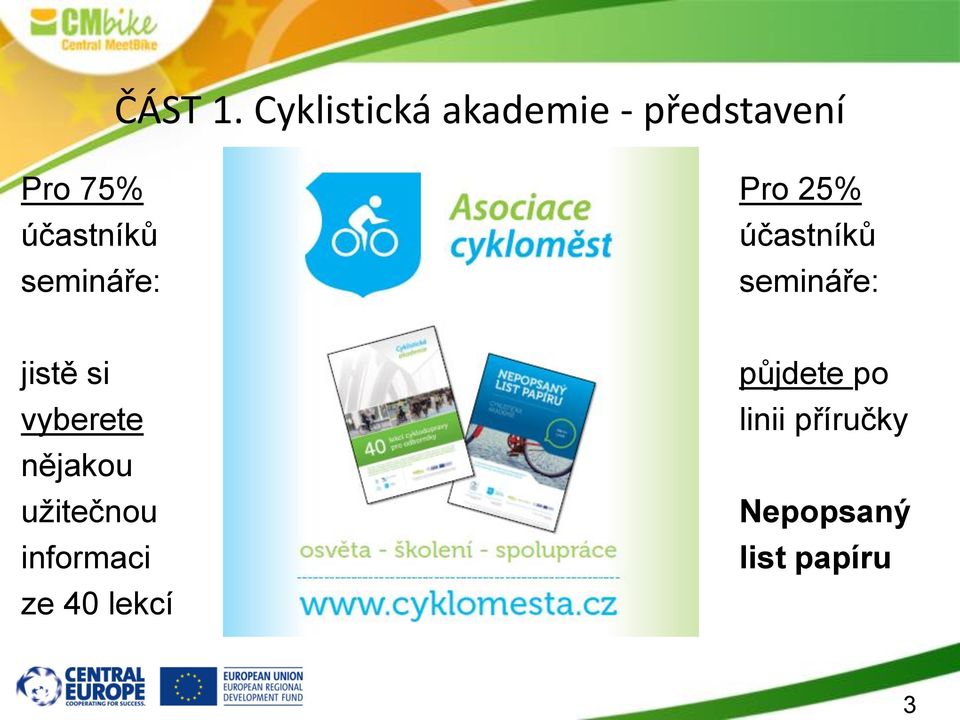 účastníků semináře: Pro 25% účastníků semináře: