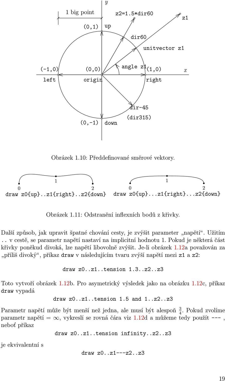 . v cestě, se parametr napětí nastaví na implicitní hodnotu 1. Pokud je některá část křivky poněkud divoká, lze napětí libovolně zvýšit. Je-li obrázek 1.