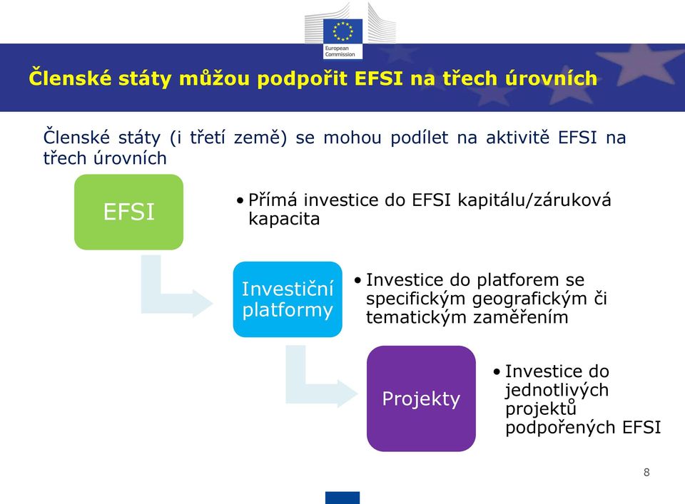 kapitálu/záruková kapacita Investiční platformy Investice do platforem se specifickým