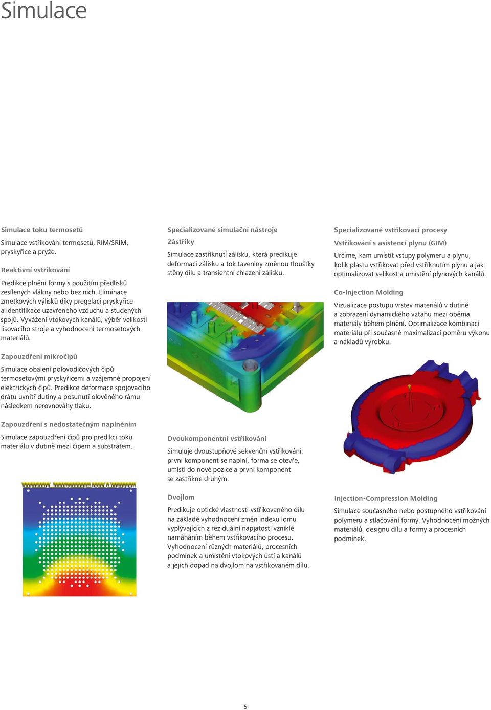 termosetů, termosetů, RIM/SRIM, Specilizovné zstříknutí simulční zálisku, která nástroje predikuje Určíme, Specilizovné km umístit vstřikovcí vstupy polymeru procesy pryskyřice pryže.