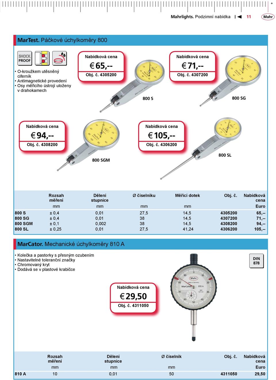 4306200 800 SGM 800 SL Dělení stupnice Ø čí