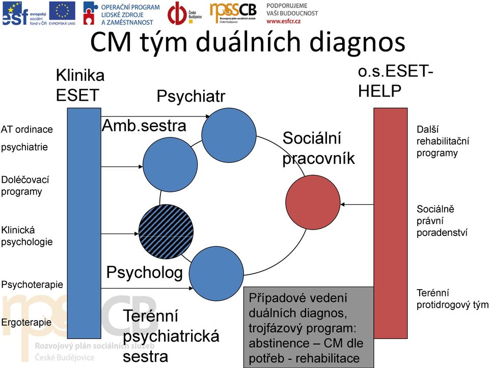 Sociálně právní poradenství Psychoterapie Ergoterapie Psycholog Terénní psychiatrická sestra