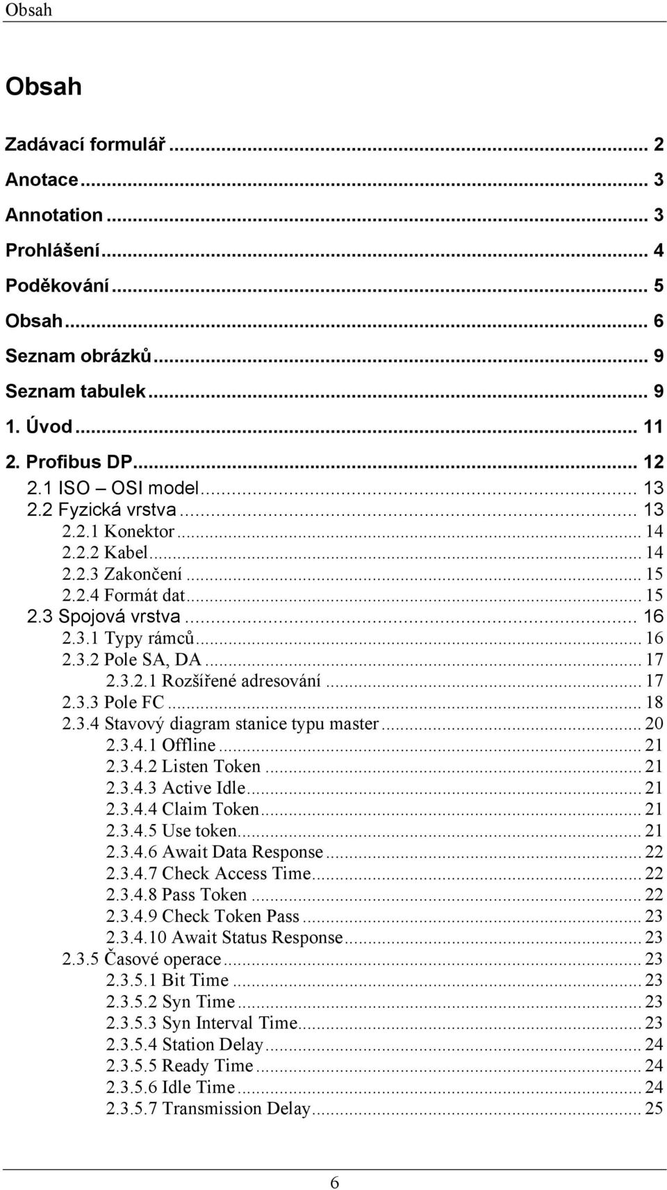 .. 17 2.3.3 Pole FC... 18 2.3.4 Stavový diagram stanice typu master... 20 2.3.4.1 Offline... 21 2.3.4.2 Listen Token... 21 2.3.4.3 Active Idle... 21 2.3.4.4 Claim Token... 21 2.3.4.5 Use token... 21 2.3.4.6 Await Data Response.