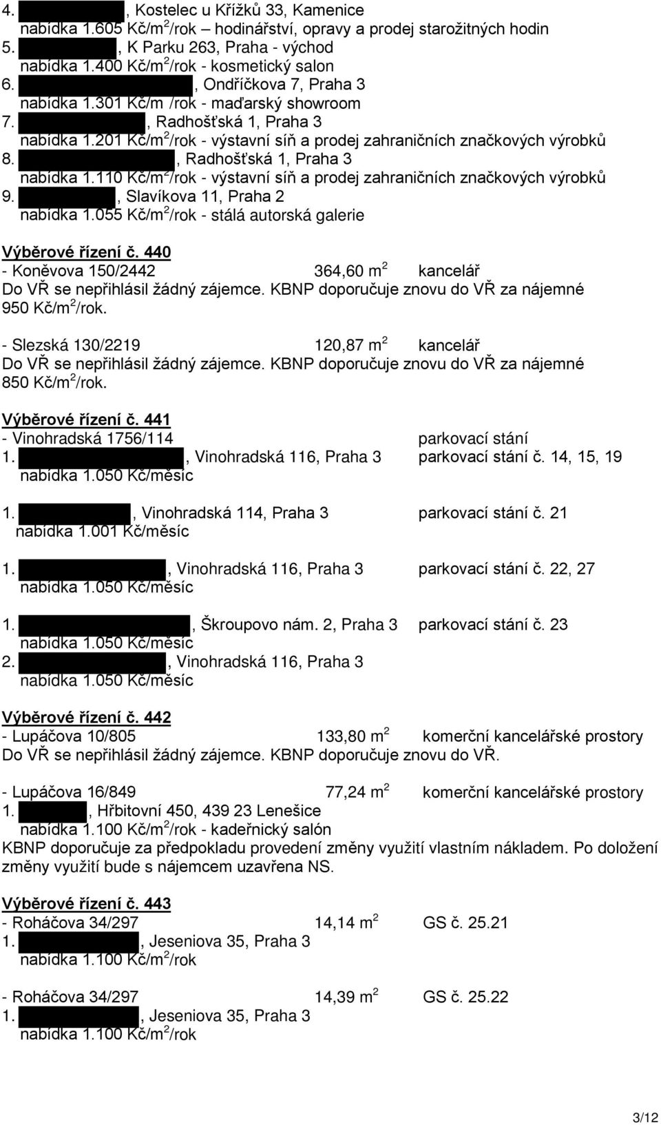 , Radhošťská 1, Praha 3 nabídka 1.110 Kč/m 2 /rok - výstavní síň a prodej zahraničních značkových výrobků 9., Slavíkova 11, Praha 2 nabídka 1.