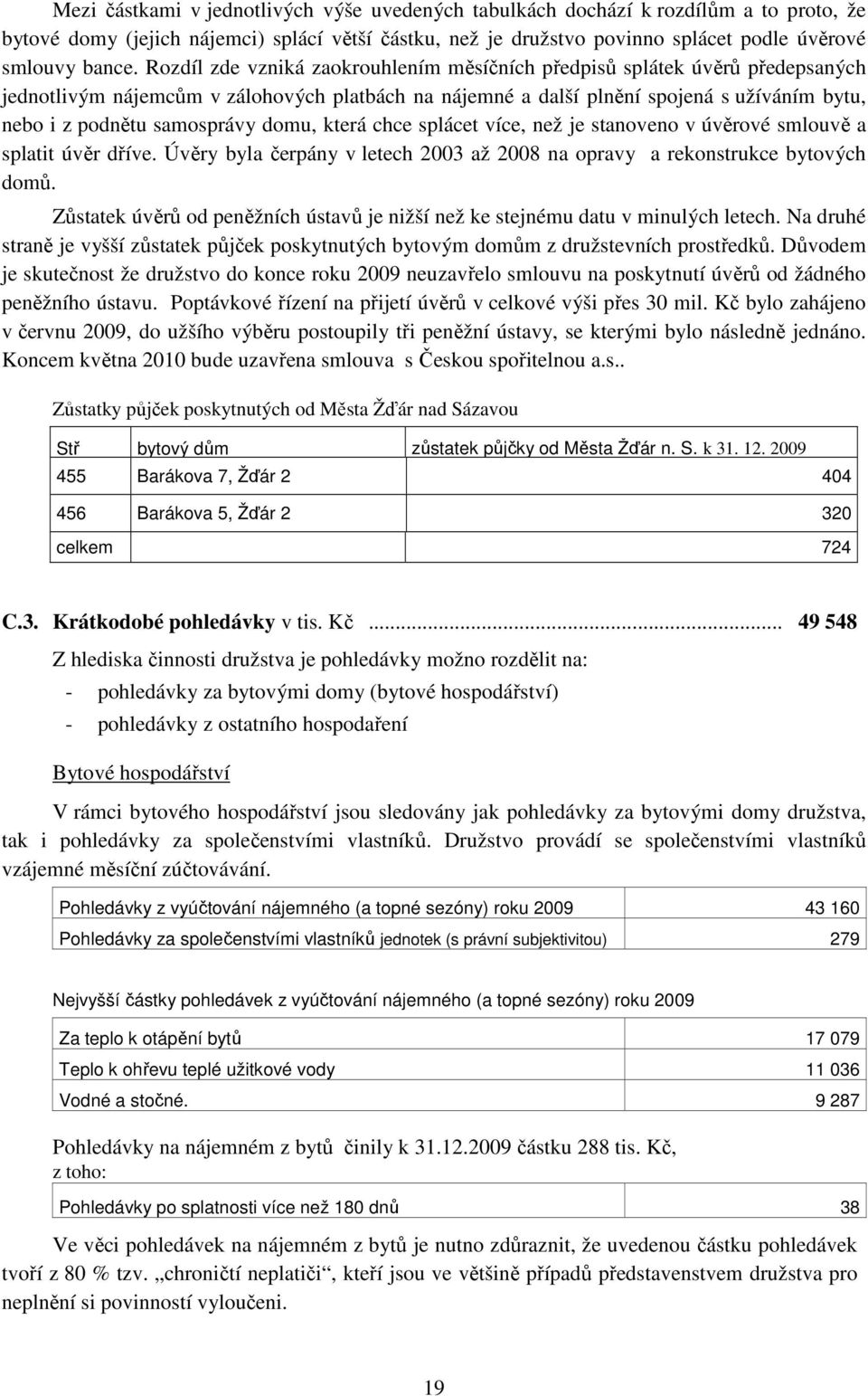 domu, která chce splácet více, než je stanoveno v úvěrové smlouvě a splatit úvěr dříve. Úvěry byla čerpány v letech 2003 až 2008 na opravy a rekonstrukce bytových domů.