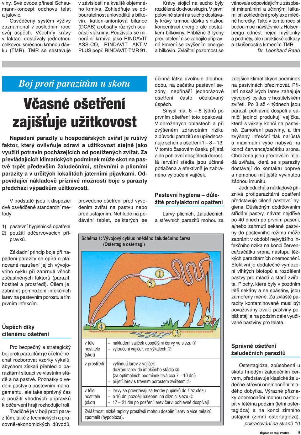Zohledňuje se odbouratelnost uhlovodíků a bílkovin, kation-aniontová bilance (DCAB) a obsahy různých součástí vlákniny. Používala se minerální krmiva jako RINDAVIT ASS-CO, RINDAVIT AKTIV PLUS popř.