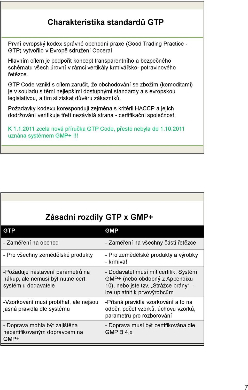 GTP Code vznikl s cílem zaručit, ţe obchodování se zboţím (komoditami) je v souladu s těmi nejlepšími dostupnými standardy a s evropskou legislativou, a tím si získat důvěru zákazníků.