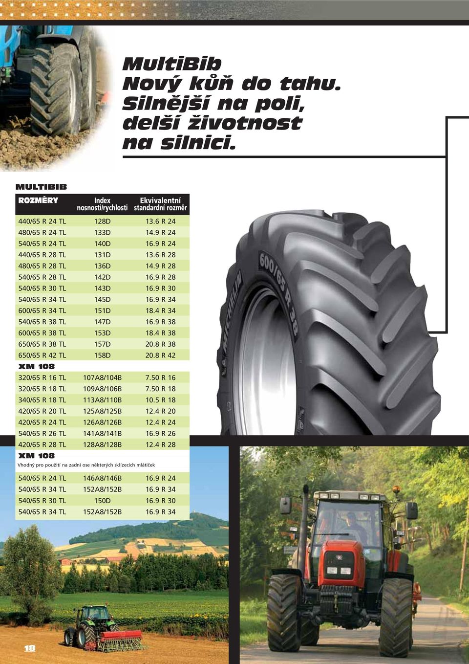 4 R 34 5/65 R 38 TL 147D 16.9 R 38 600/65 R 38 TL 153D 18.4 R 38 6/65 R 38 TL 157D 20.8 R 38 6/65 R 42 TL 158D 20.8 R 42 XM 8 320/65 R 16 TL 7A8/4B 7. R 16 320/65 R 18 TL 9A8/6B 7.