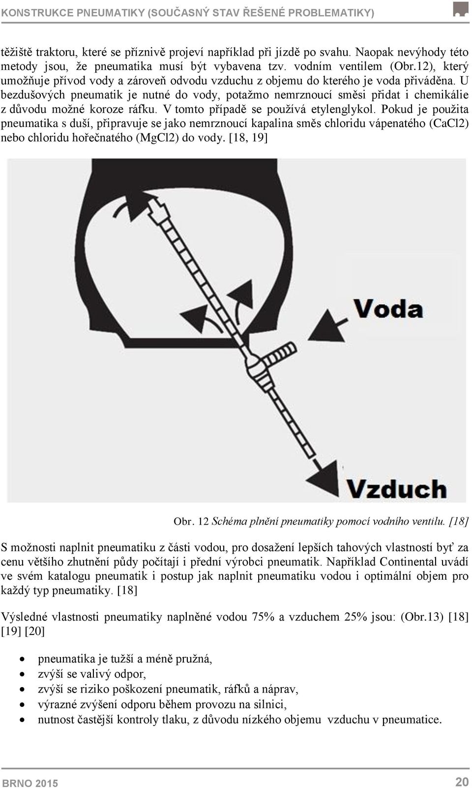 U bezdušových pneumatik je nutné do vody, potažmo nemrznoucí směsi přidat i chemikálie z důvodu možné koroze ráfku. V tomto případě se používá etylenglykol.