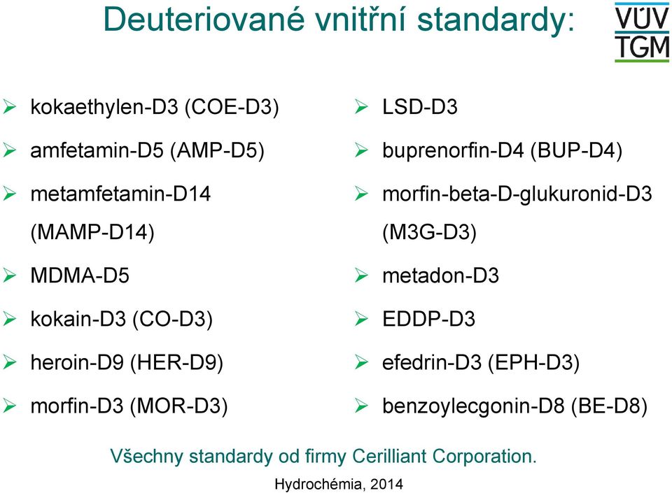 (MOR-D3) LSD-D3 buprenorfin-d4 (BUP-D4) morfin-beta-d-glukuronid-d3 (M3G-D3) metadon-d3