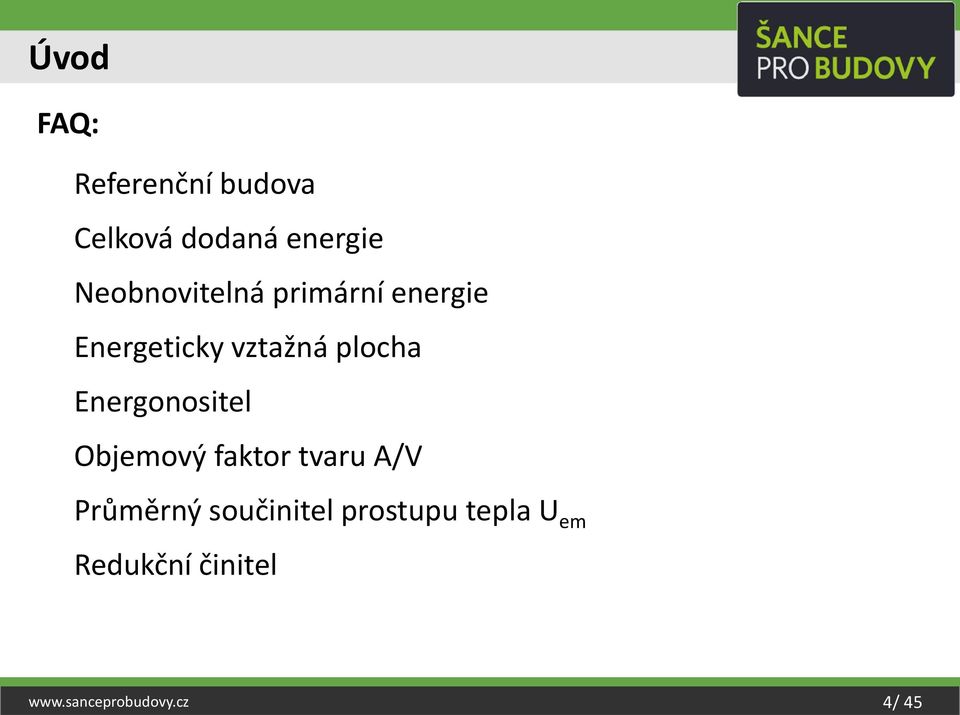 Energonositel Objemový faktor tvaru A/V Průměrný