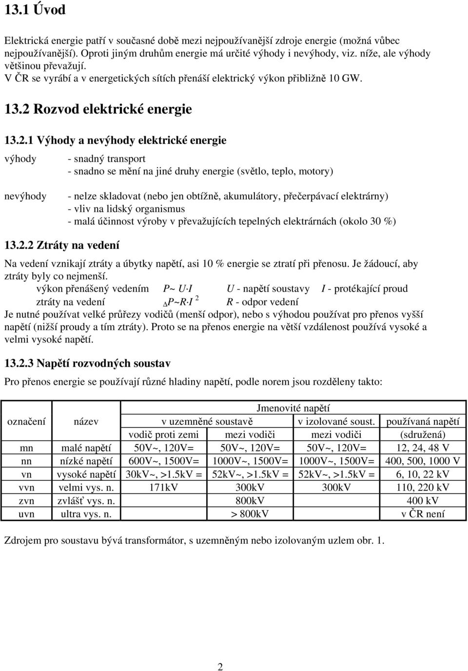 Rozvod elektrické energie 13.2.