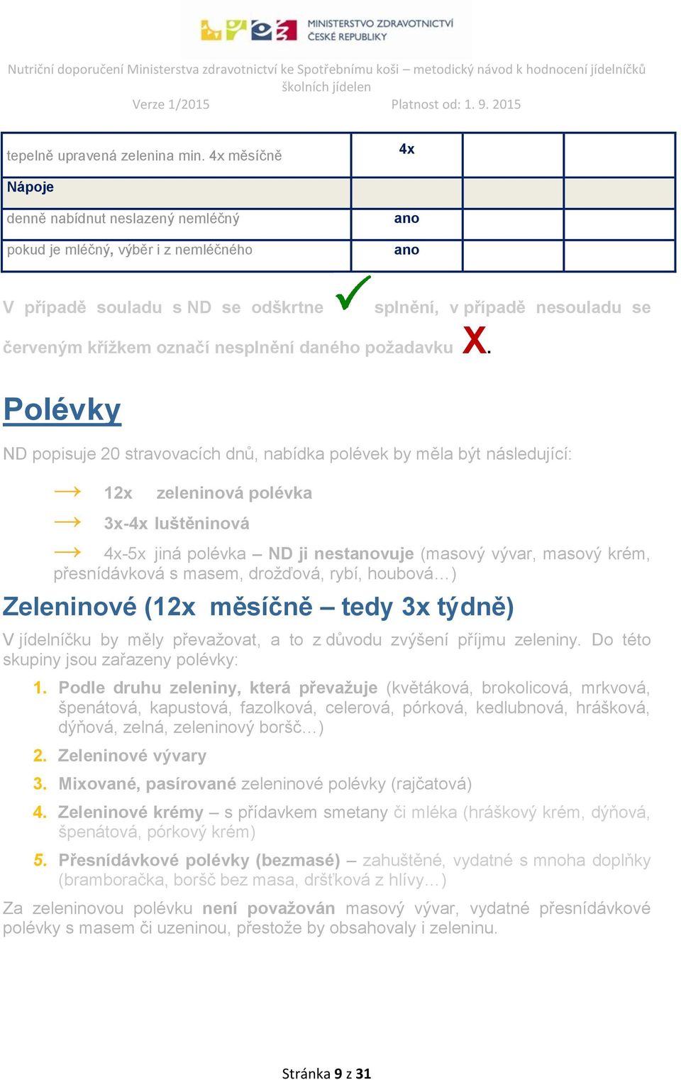 nesplnění daného požadavku X.