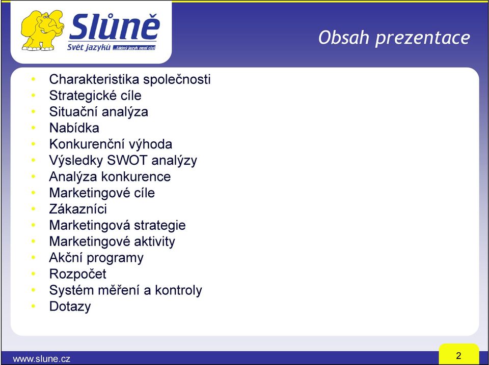 konkurence Marketingové cíle Zákazníci Marketingová strategie