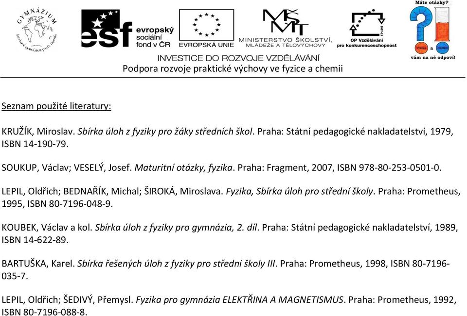 Sbírka řešených úloh z fyziky pro střední školy III.