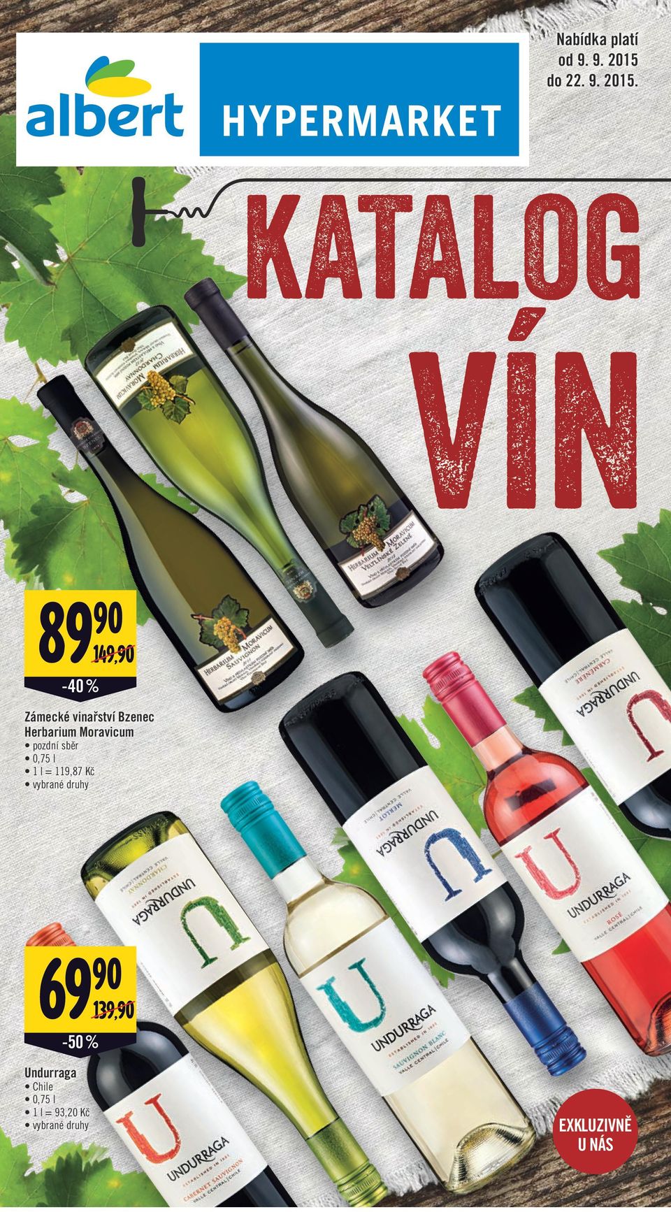 katalog vín 89 149,/ -40 % Zámecké vinařství Bzenec