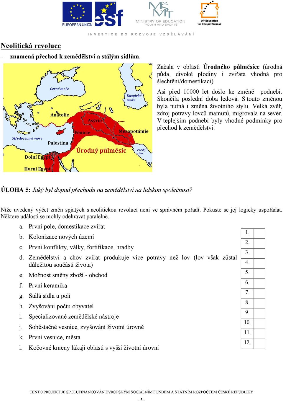 S touto změnou byla nutná i změna životního stylu. Velká zvěř, zdroj potravy lovců mamutů, migrovala na sever. V teplejším podnebí byly vhodné podmínky pro přechod k zemědělství.