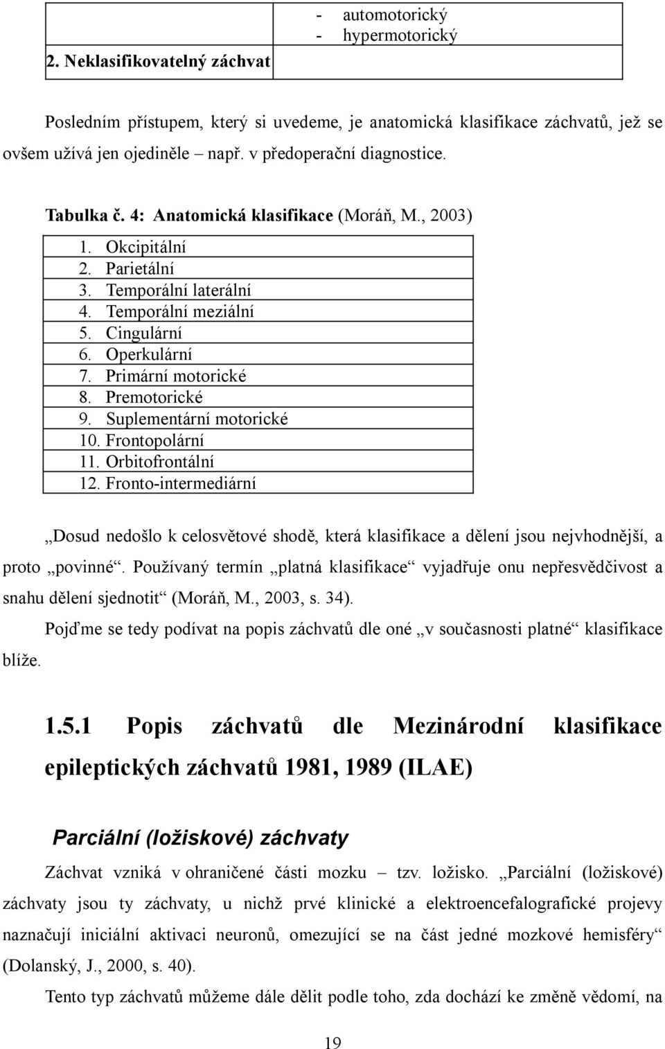 Primární motorické 8. Premotorické 9. Suplementární motorické 10. Frontopolární 11. Orbitofrontální 12.