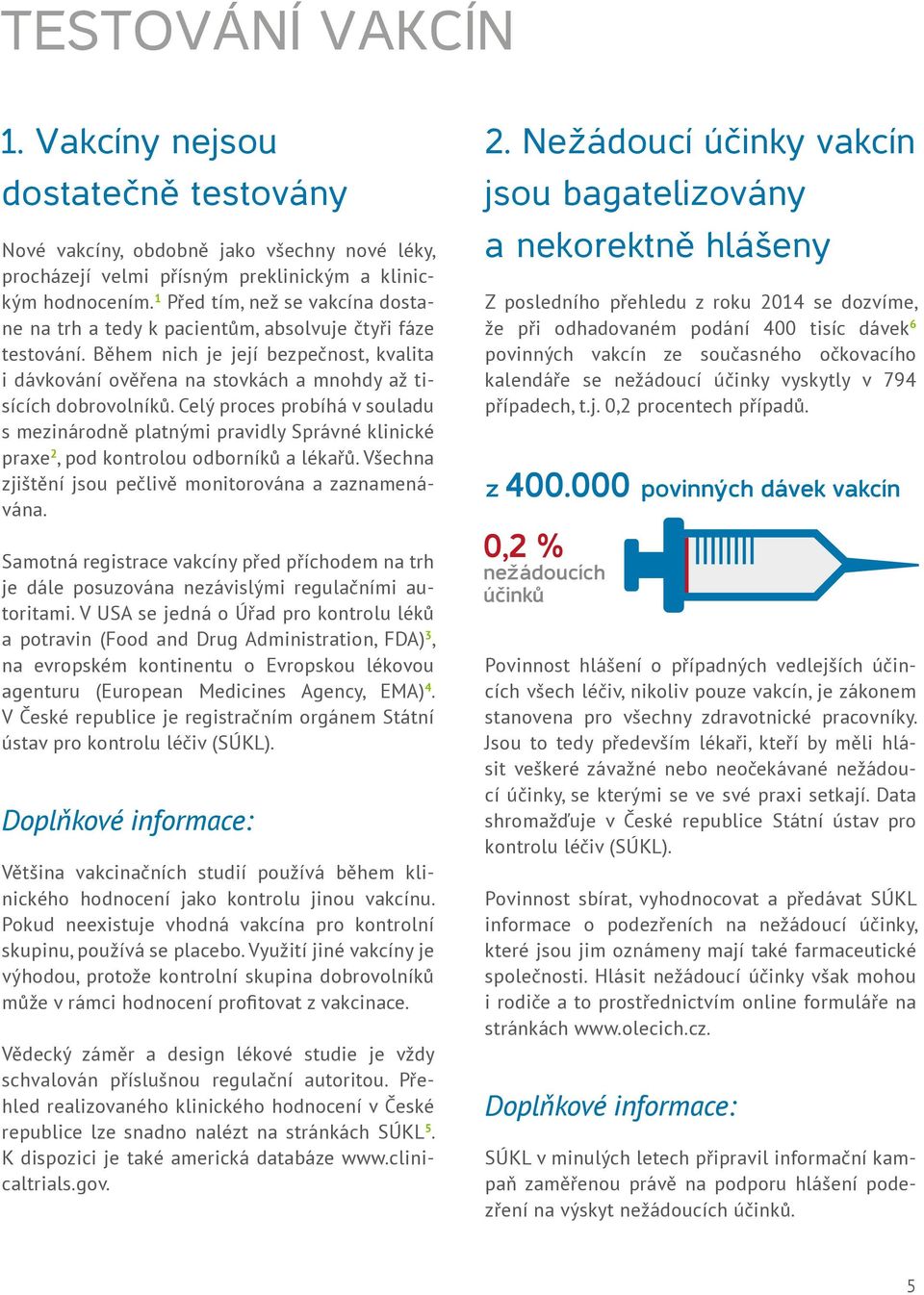 Celý proces probíhá v souladu s mezinárodně platnými pravidly Správné klinické praxe 2, pod kontrolou odborníků a lékařů. Všechna zjištění jsou pečlivě monitorována a zaznamenávána.