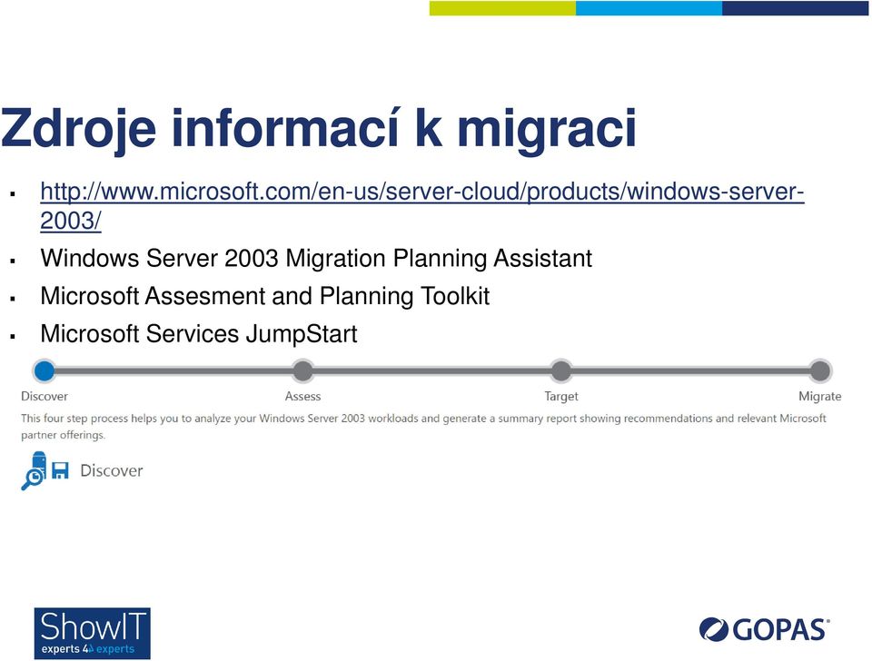 Windows Server 2003 Migration Planning Assistant