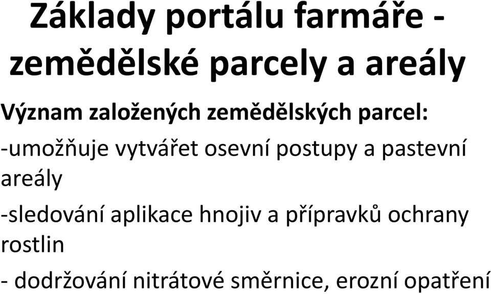 postupy a pastevní areály sledování aplikace hnojiv a