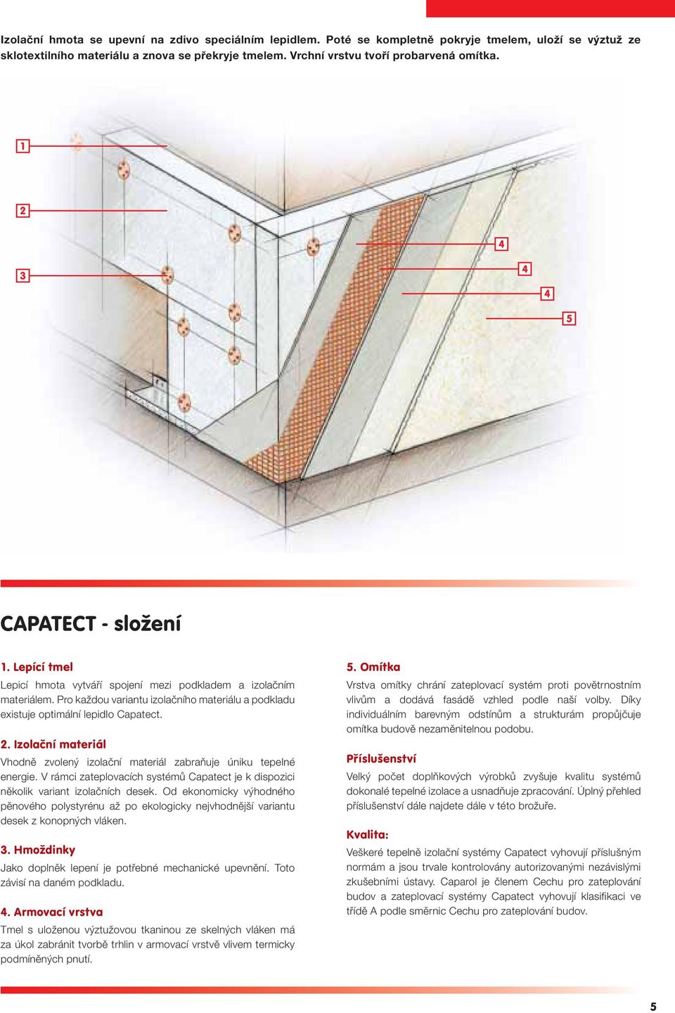 2. Izolační materiál Vhodně zvolený izolační materiál zabraňuje úniku tepelné energie. V rámci zateplovacích systémů Capatect je k dispozici několik variant izolačních desek.