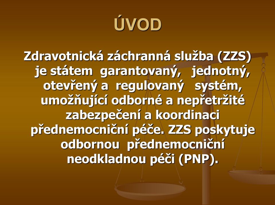 umožňující odborné a nepřetržité zabezpečení a koordinaci