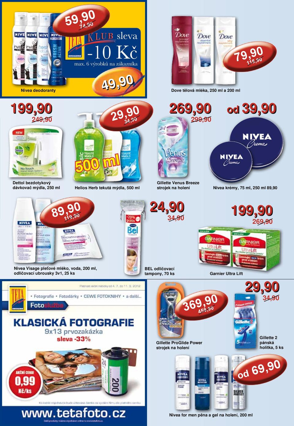 Nivea Visage pleťové mléko, voda, 200 ml, odličovací ubrousky 3v1, 25 ks BEL odličovací tampony, 70 ks 3 4 Garnier