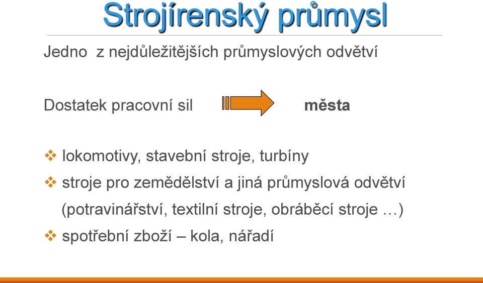 turbíny stroje pro zemědělství a jiná průmyslová odvětví