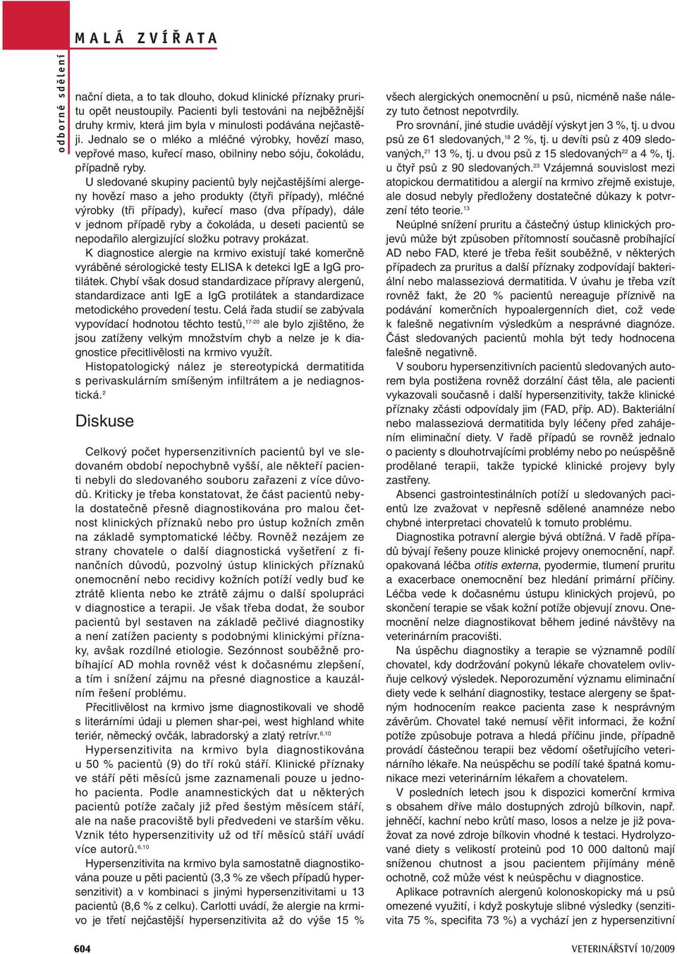 U sledované skupiny pacientů byly nejčastějšími alergeny hovězí maso a jeho produkty (čtyři případy), mléčné výrobky (tři případy), kuřecí maso (dva případy), dále v jednom případě ryby a čokoláda, u