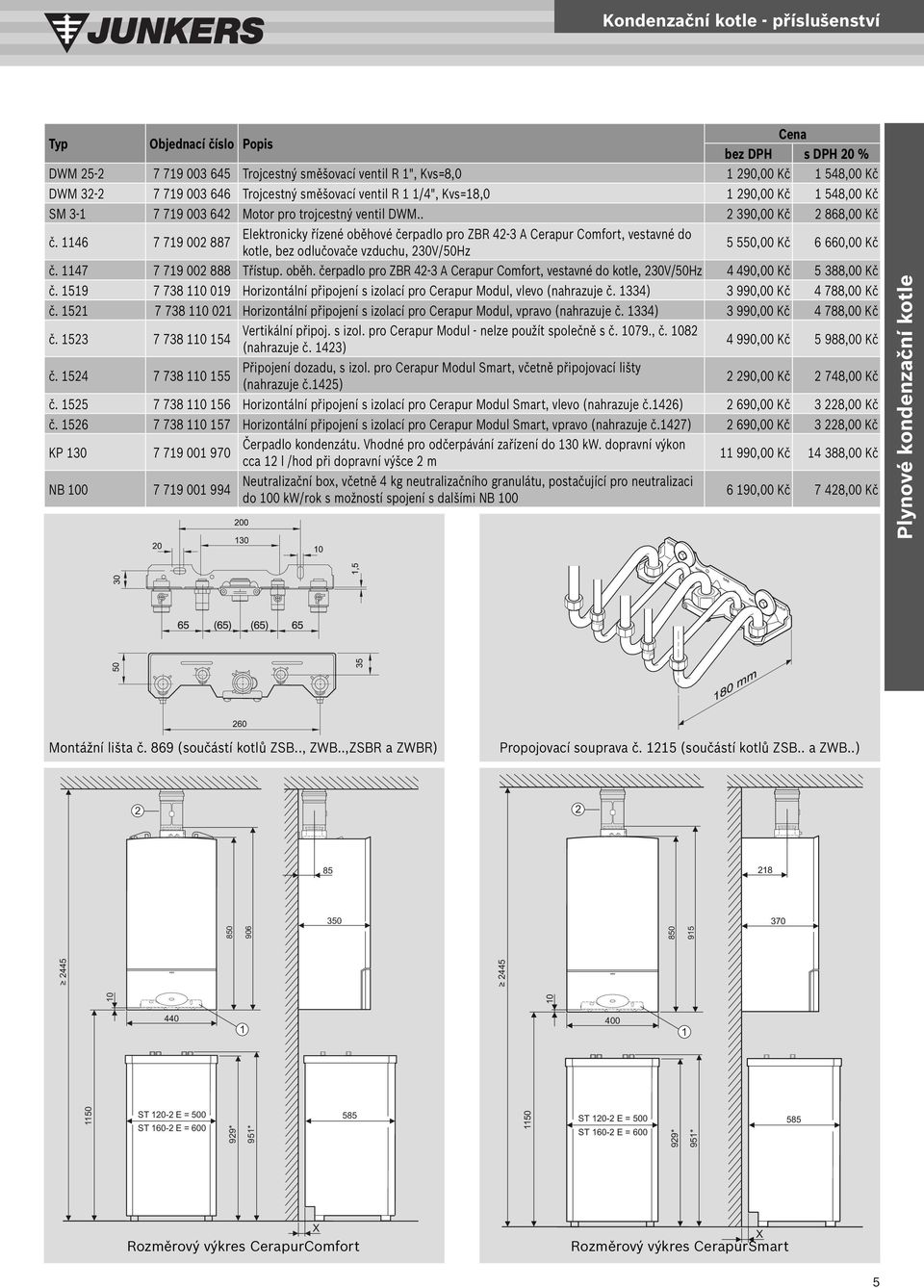 1146 7 719 002 887 Elektronicky řízené oběhové čerpadlo pro ZBR 42-3 A Cerapur Comfort, vestavné do kotle, bez odlučovače vzduchu, 230V/50Hz 5 550,00 Kč 6 660,00 Kč č. 1147 7 719 002 888 Třístup.