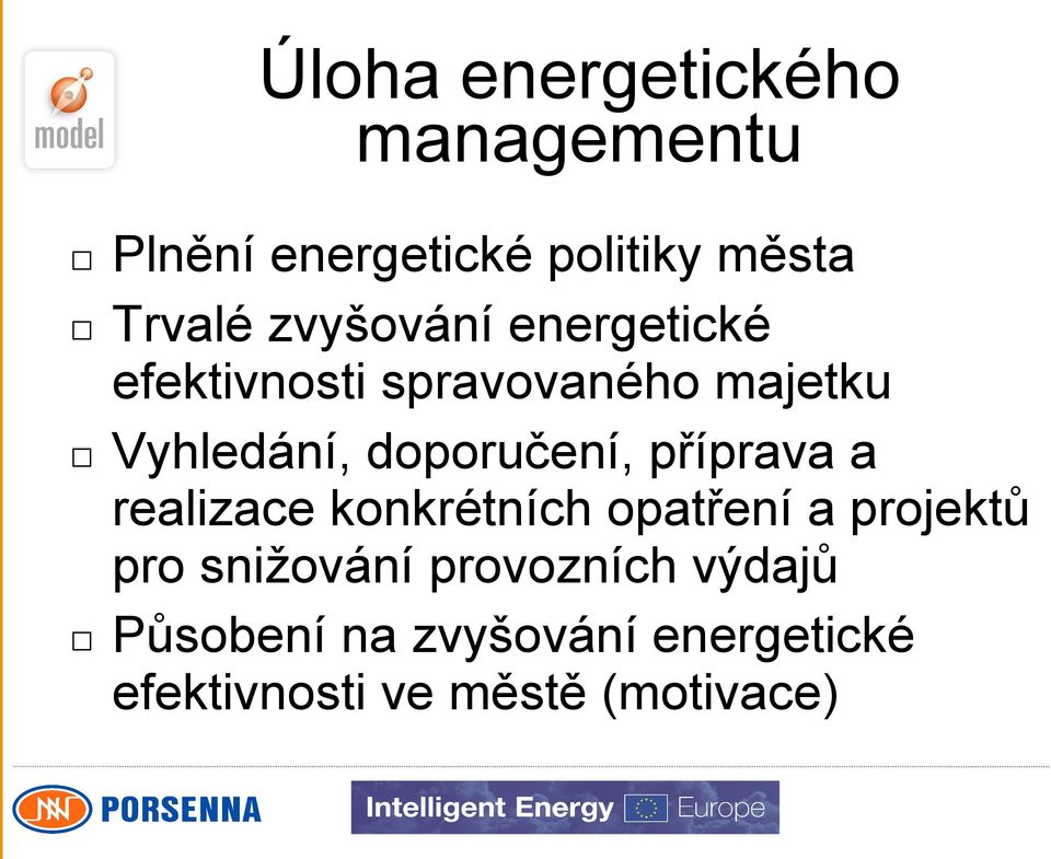 doporučení, příprava a realizace konkrétních opatření a projektů pro