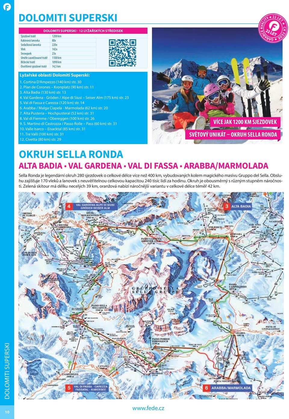 Val di Fassa e Carezza (120 km) str. 14 6. Arabba / Malga Ciapela - Marmolada (62 km) str. 20 7. Alta Pusteria Hochpusteral (52 km) str. 31 8. Val di Fiemme / Obereggen (100 km) str. 26 9. S.