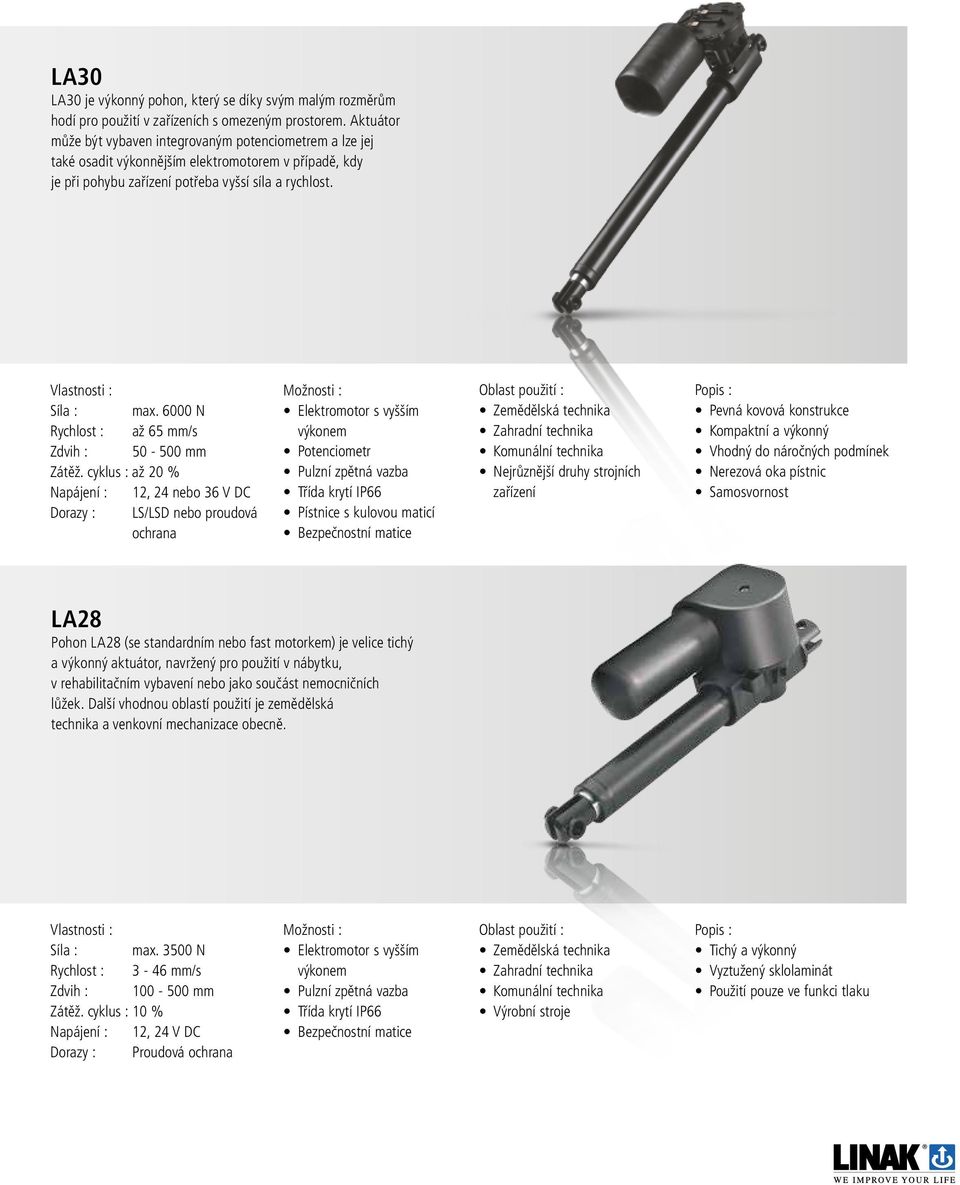6000 N Rychlost : až 65 mm/s Zdvih : 50-500 mm Zátěž.