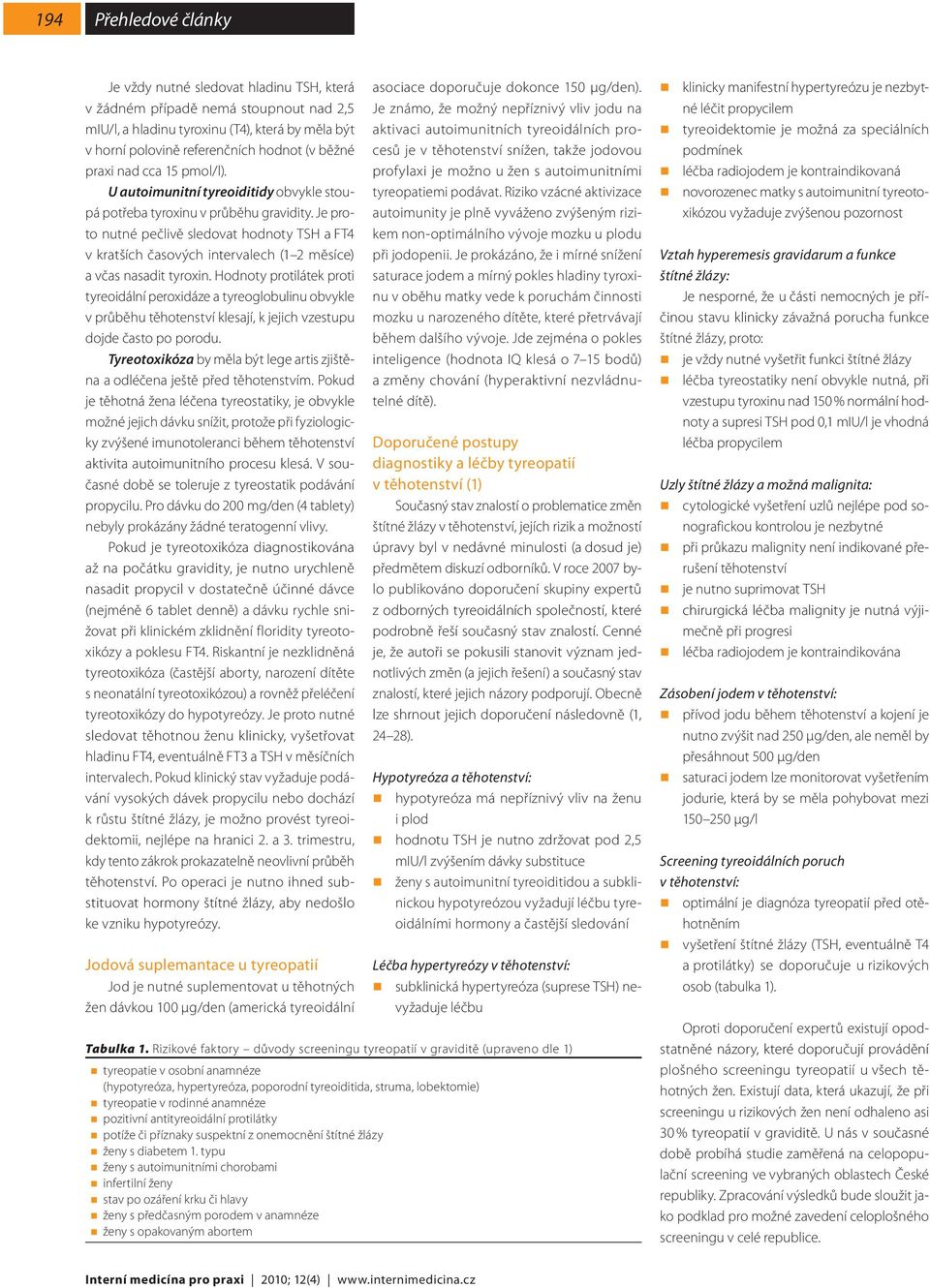 Je proto nutné pečlivě sledovat hodnoty TSH a FT4 v kratších časových intervalech (1 2 měsíce) a včas nasadit tyroxin.