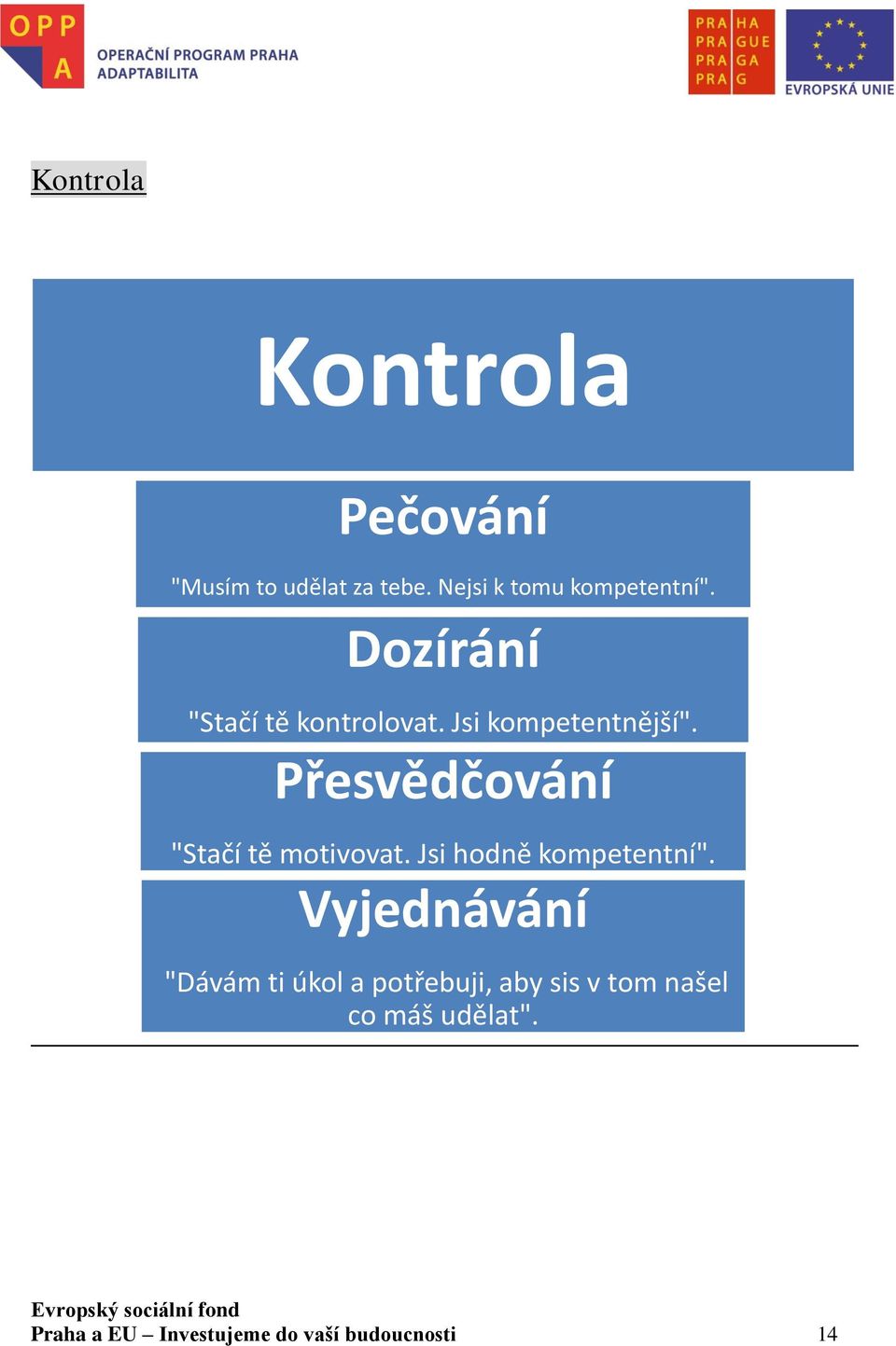 Přesvědčování "Stačí tě motivovat. Jsi hodně kompetentní".