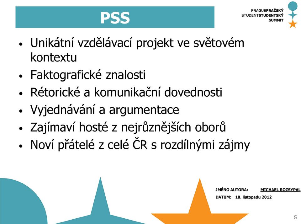 Vyjednávání a argumentace Zajímaví hosté z nejrůznějších