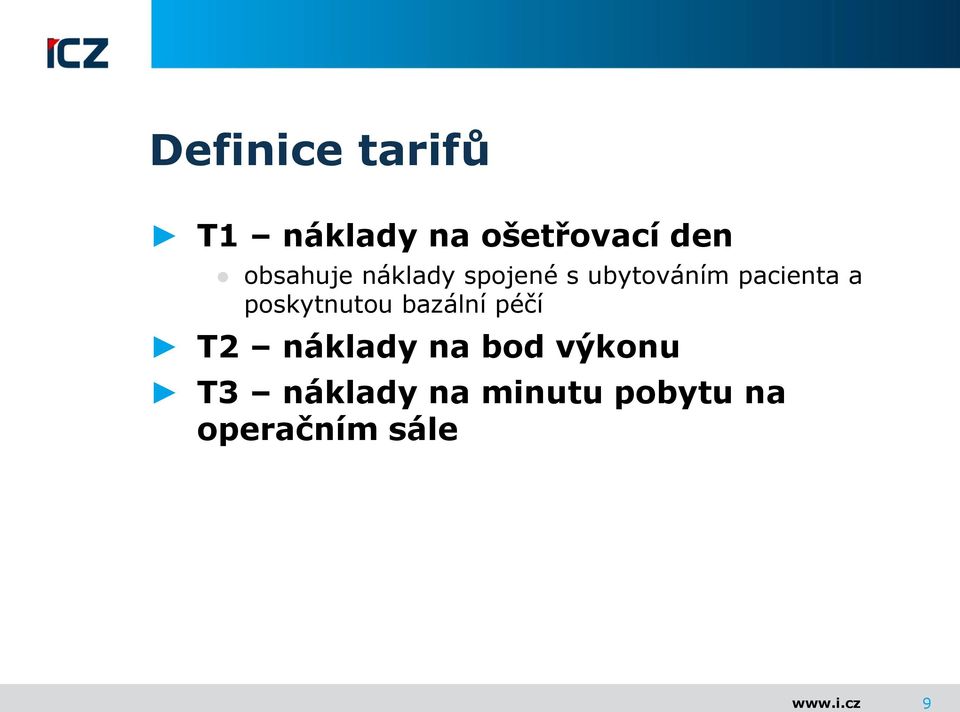 poskytnutou bazální péčí T2 náklady na bod výkonu