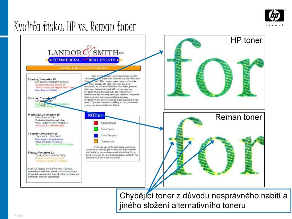 Chybějící toner z důvodu nesprávného