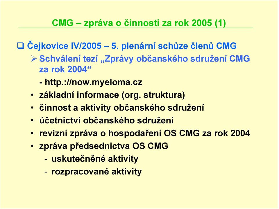 myeloma.cz základní informace (org.