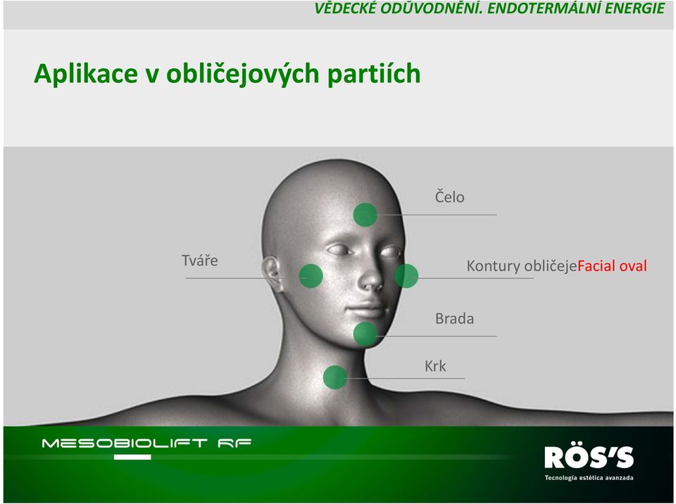 v obličejových partiích Čelo