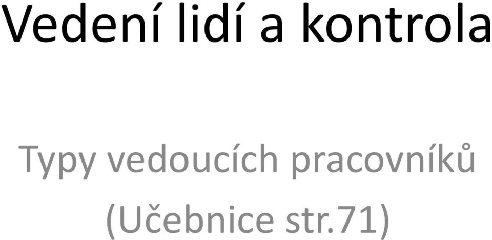 vedoucích