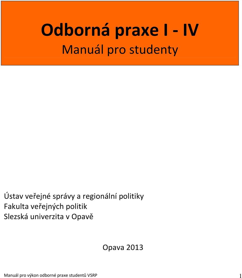 veřejných politik Slezská univerzita v Opavě