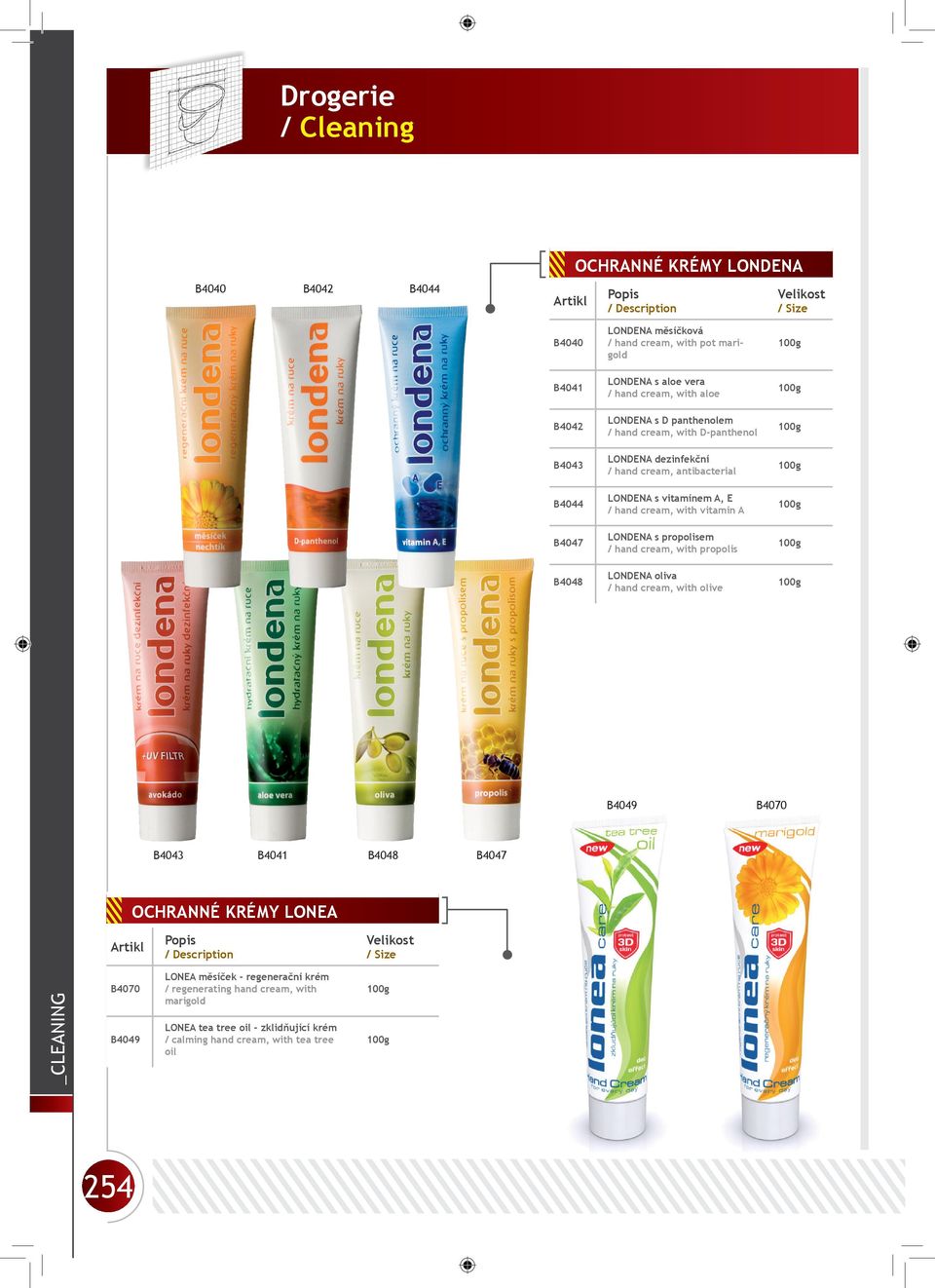 vitamin A LONDENA s propolisem / hand cream, with propolis LONDENA oliva / hand cream, with olive B4049 B4070 B4043 B4041 B4048 B4047 OCHRANNÉ KRÉMY LONEA