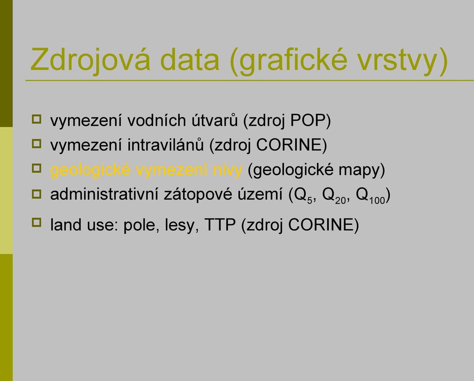 vymezení nivy (geologické mapy) administrativní zátopové