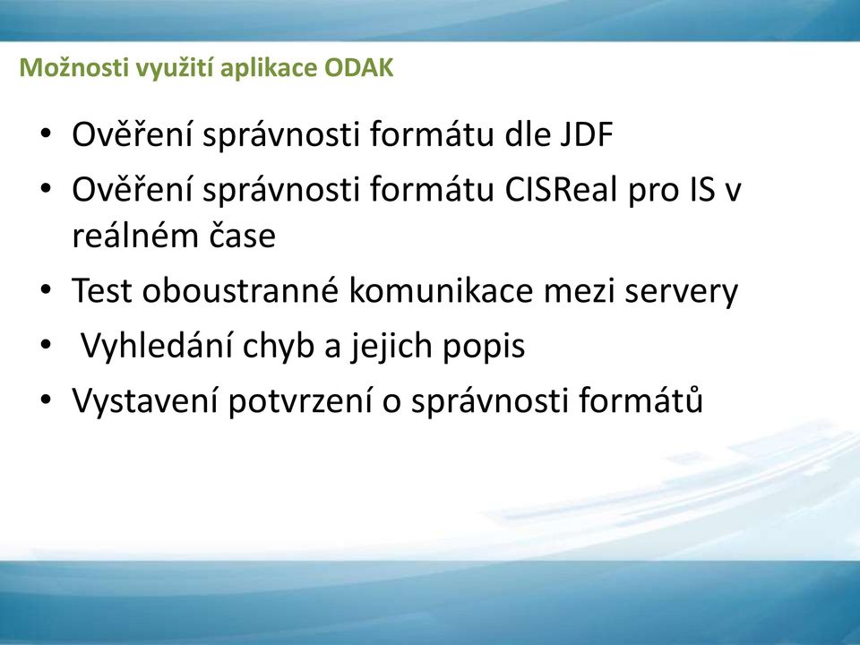 reálném čase Test oboustranné komunikace mezi servery