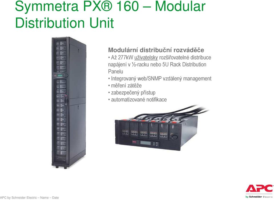 ½-racku nebo 5U Rack Distribution Panelu Integrovaný web/snmp