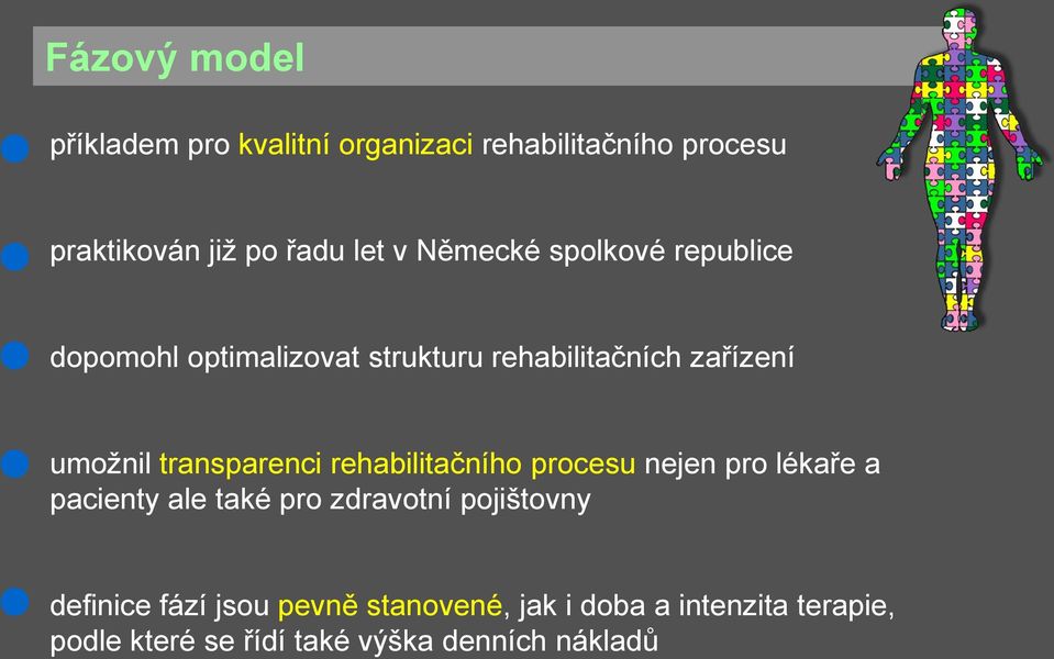 transparenci rehabilitačního procesu nejen pro lékaře a pacienty ale také pro zdravotní pojištovny