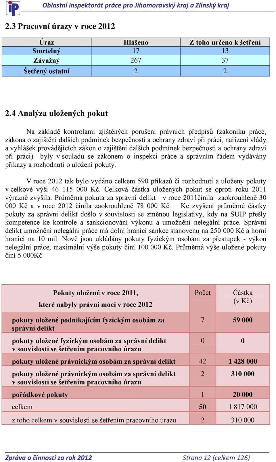 vyhlášek provádějících zákon o zajištění dalších podmínek bezpečnosti a ochrany zdraví při práci) byly v souladu se zákonem o inspekci práce a správním řádem vydávány příkazy a rozhodnutí o uložení